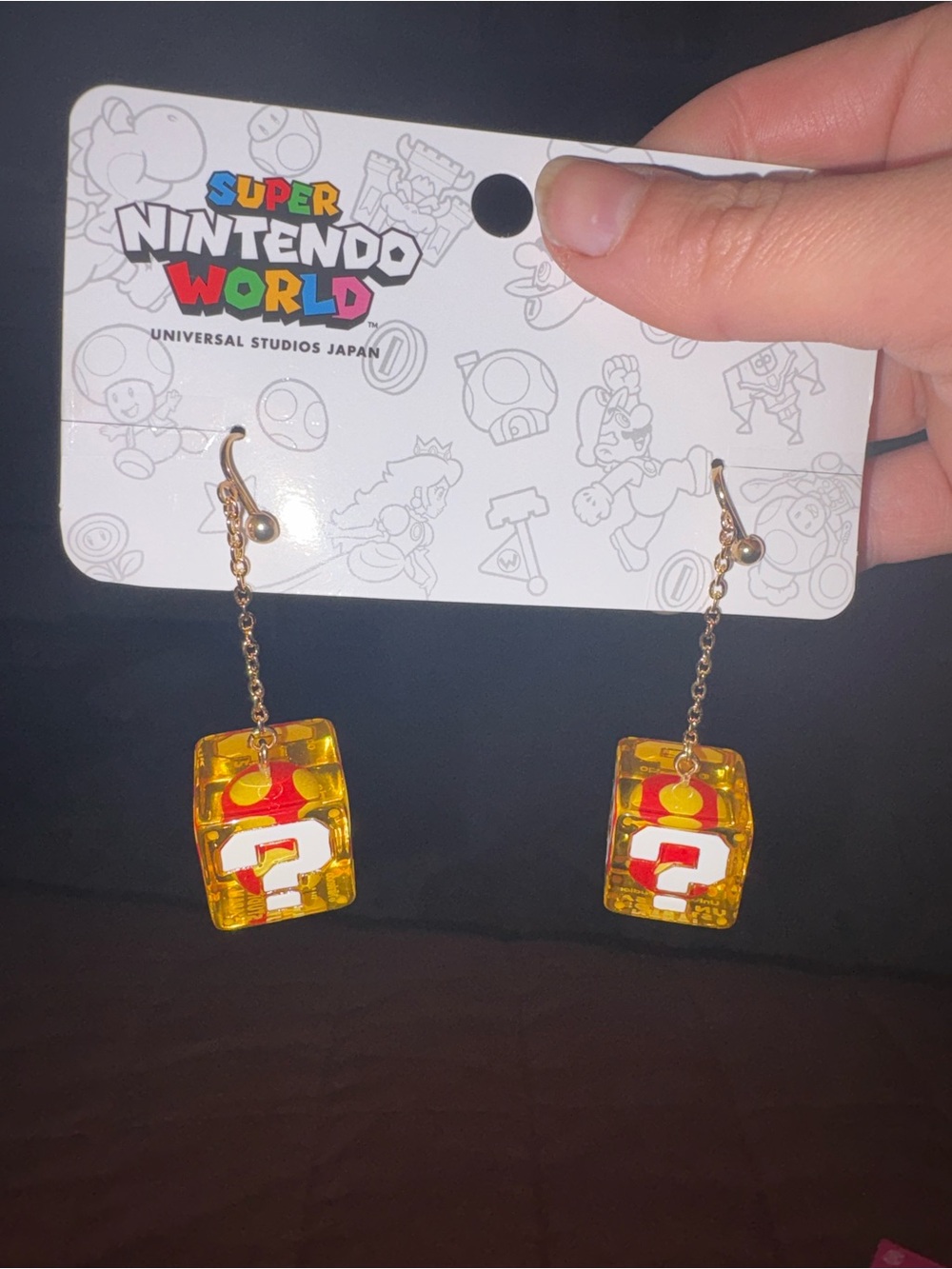 Nintendo Super Nintendo World Yellow Question Block Dangle Earrings